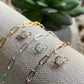 Paperclip Chain Bezel Set CZ Connector Silver Gold or Rose Gold