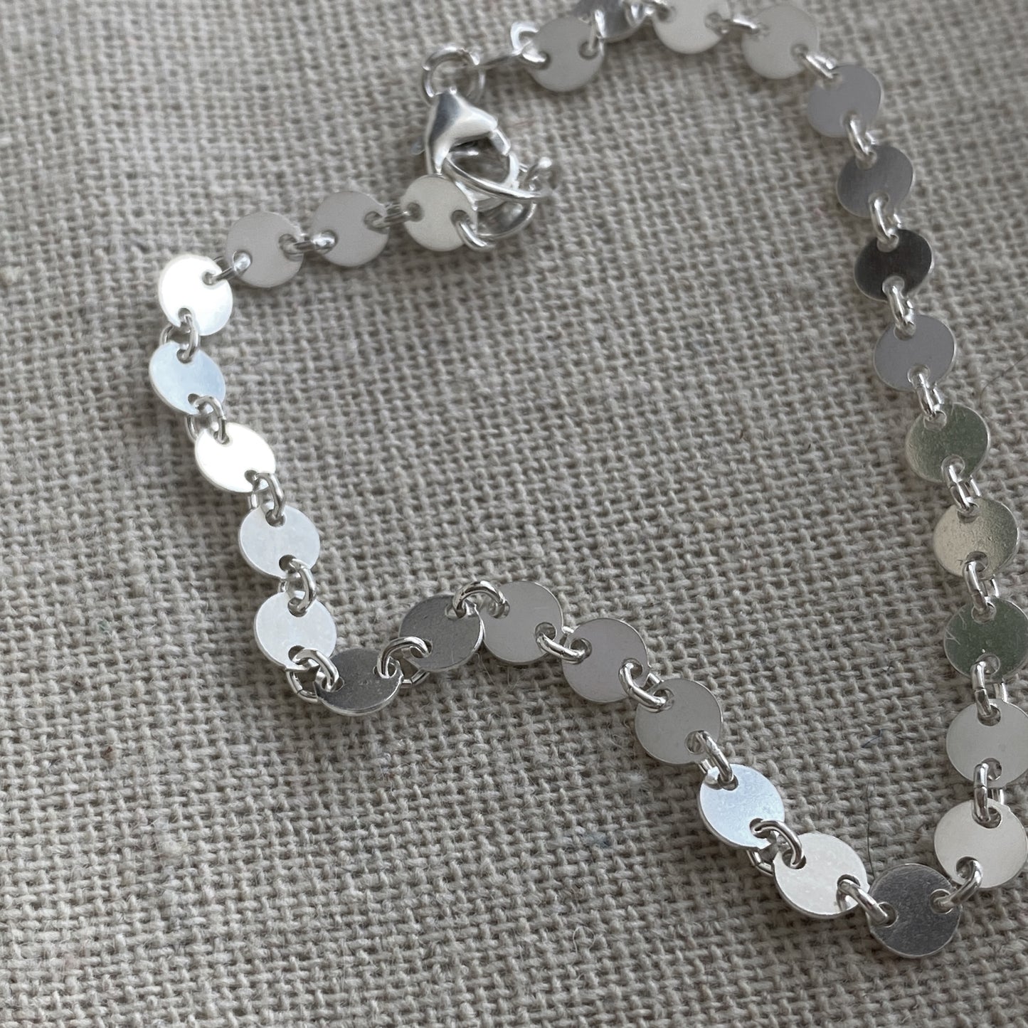 Sterling Silver Sequin Coin Bracelet