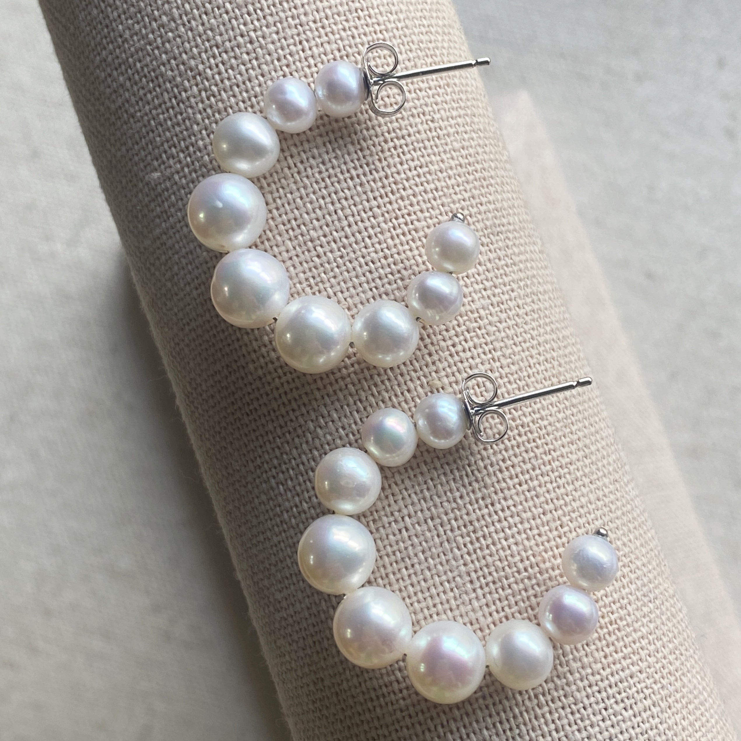 Cultured freshwater pearl on sale earrings sterling silver